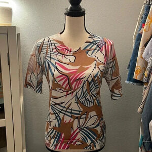 J. Crew Brown Leaf Top